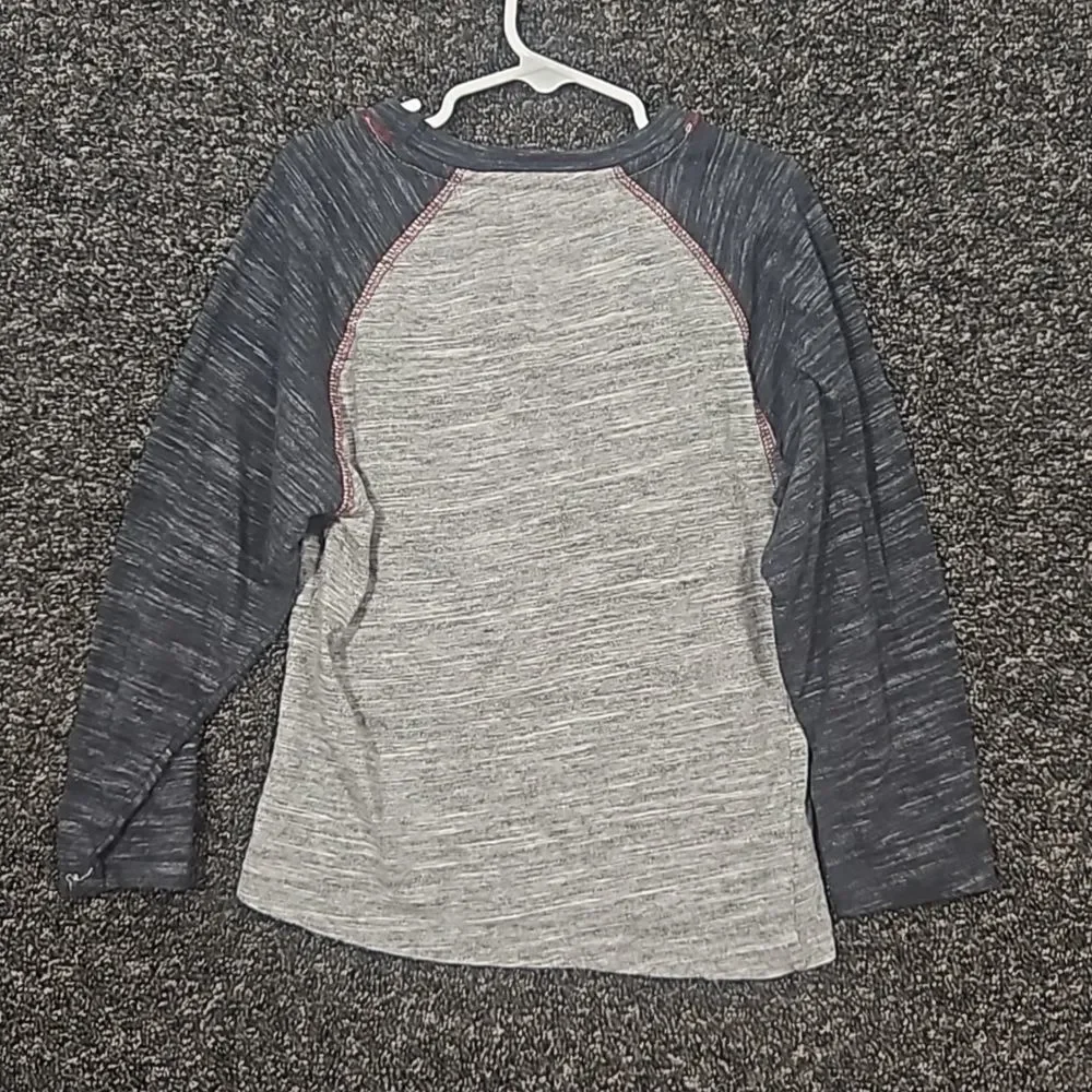 U.S. Polo Assn. Size 7 Grey & Burgandy Long Sleeve Tee Shirt T-Shirt
